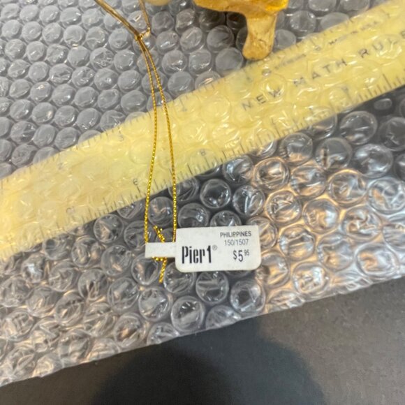 Gold Metal & Abalone Angel Ornament with Hand-Painted Holly Design by Pier 1 - Picture 11 of 11